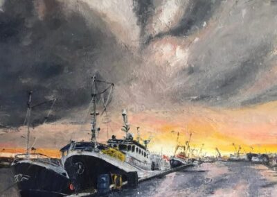 Newlyn netters dawn fishing boats